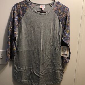 Gray and purple lularoe randy size medium